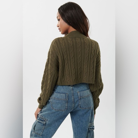 Green half zip knit sweater - Picture 2 of 6